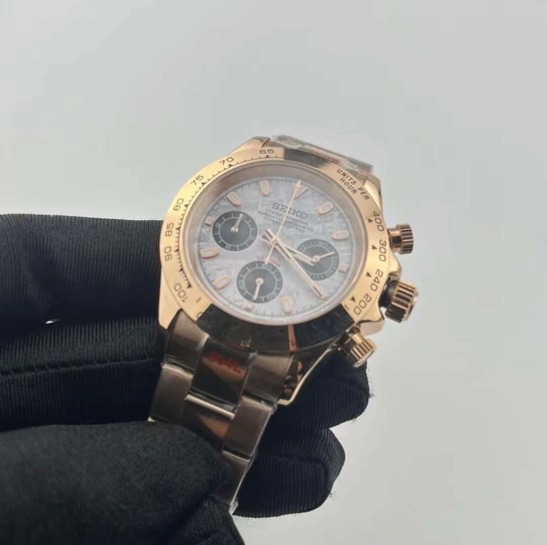 Seiko Rose Gold Moon Dial Daytona