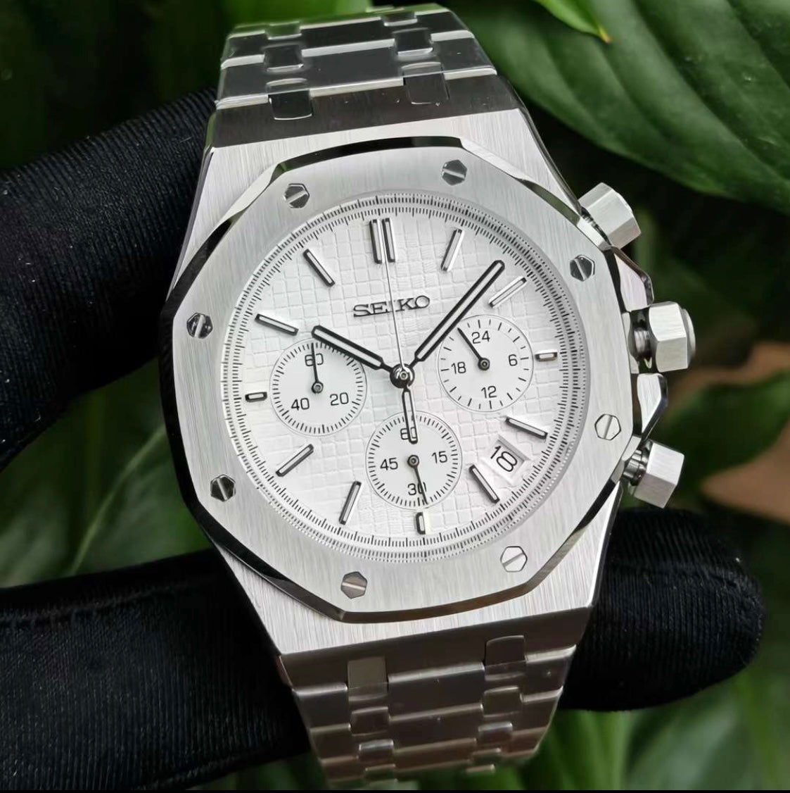 Seiko Silver White Dial Royal Oak