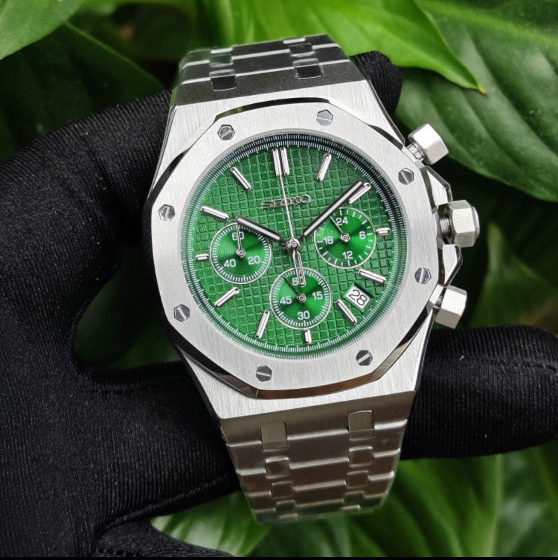 Seiko Silver Green Dial Royal Oak