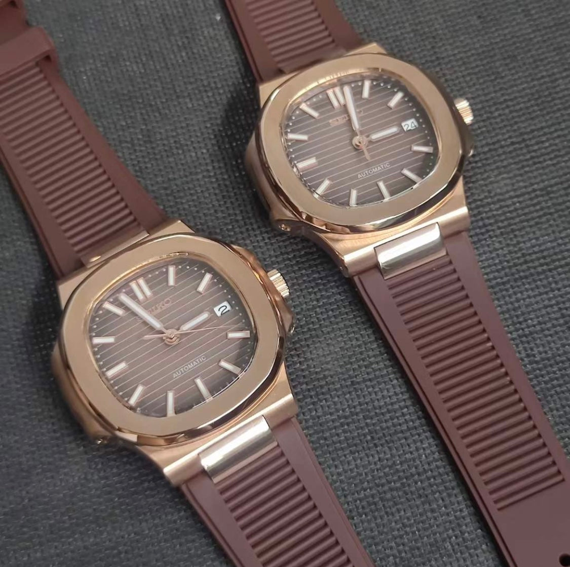 Seiko Rose Gold Gradient Brown Dial (Strap)