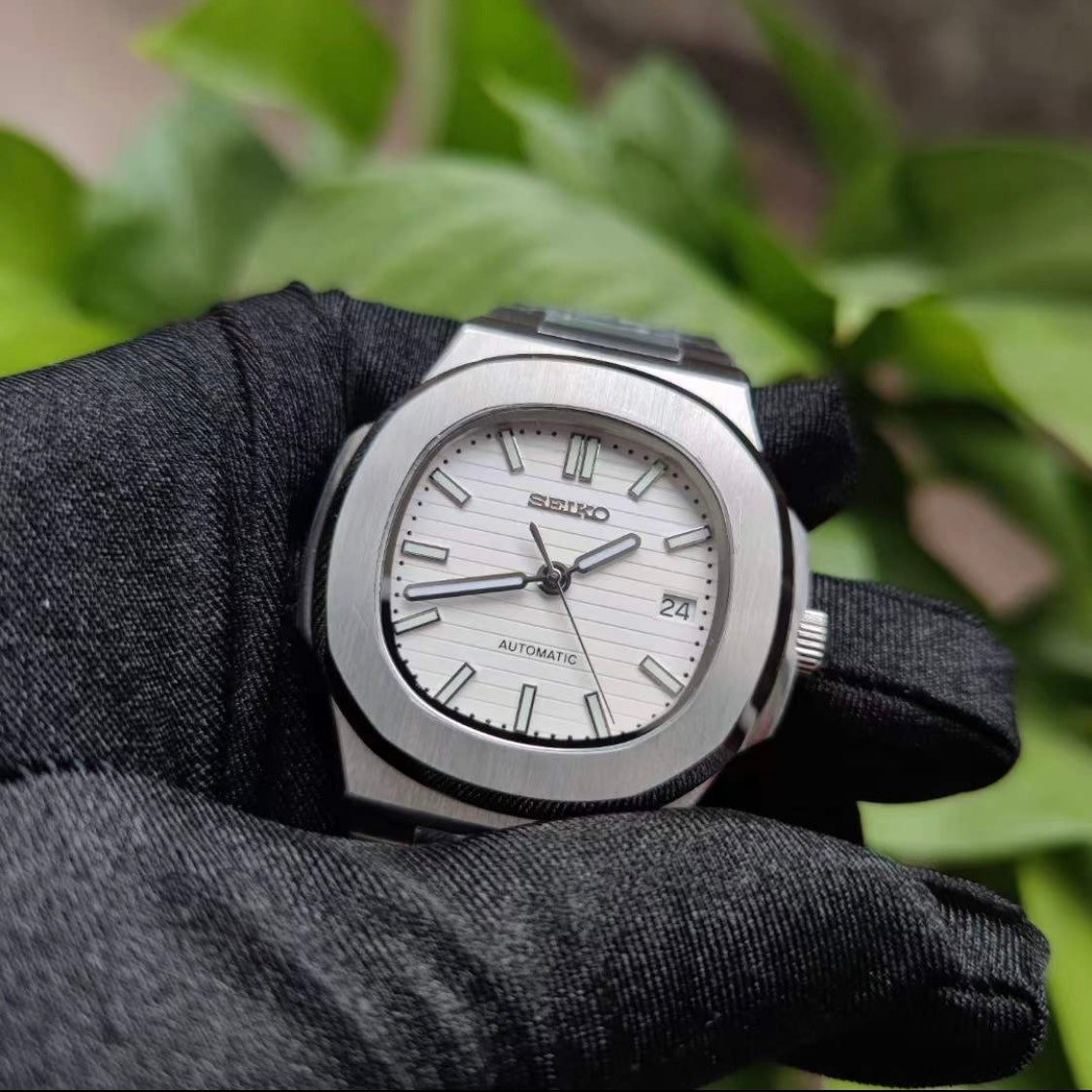 Seiko Silver White Dial Nautilus