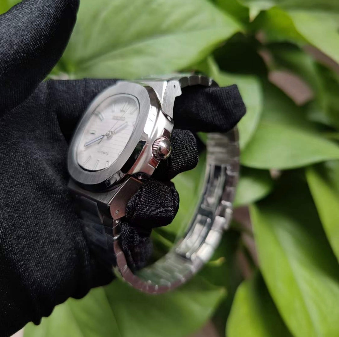 Seiko Silver White Dial Nautilus