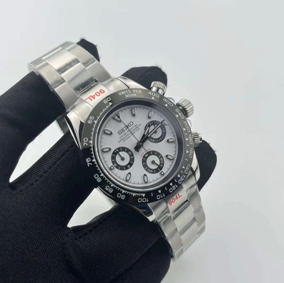 Seiko Silver "Panda" White & Black Dial Daytona