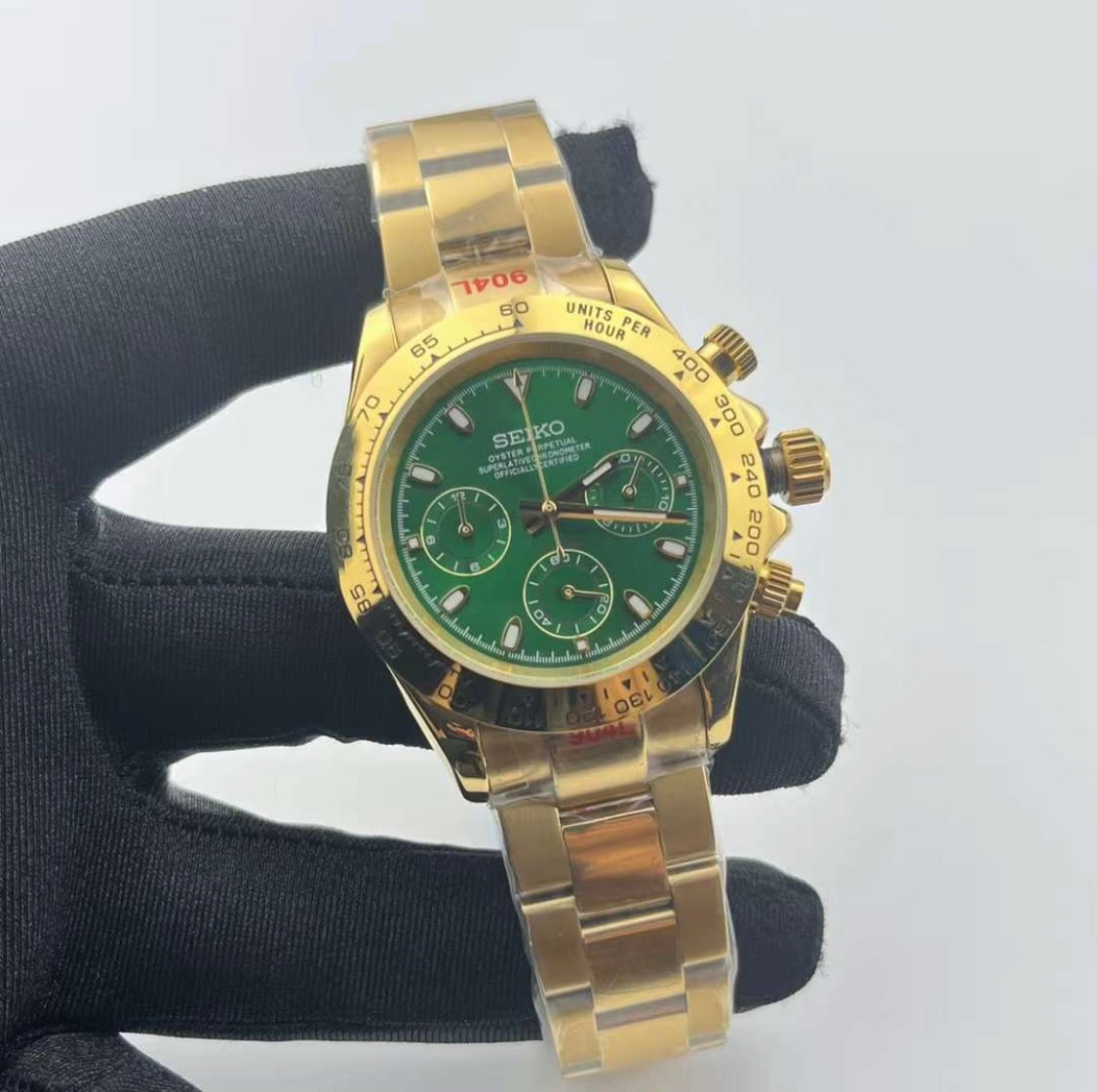 Seiko Gold "John Mayer" Green Dial Daytona