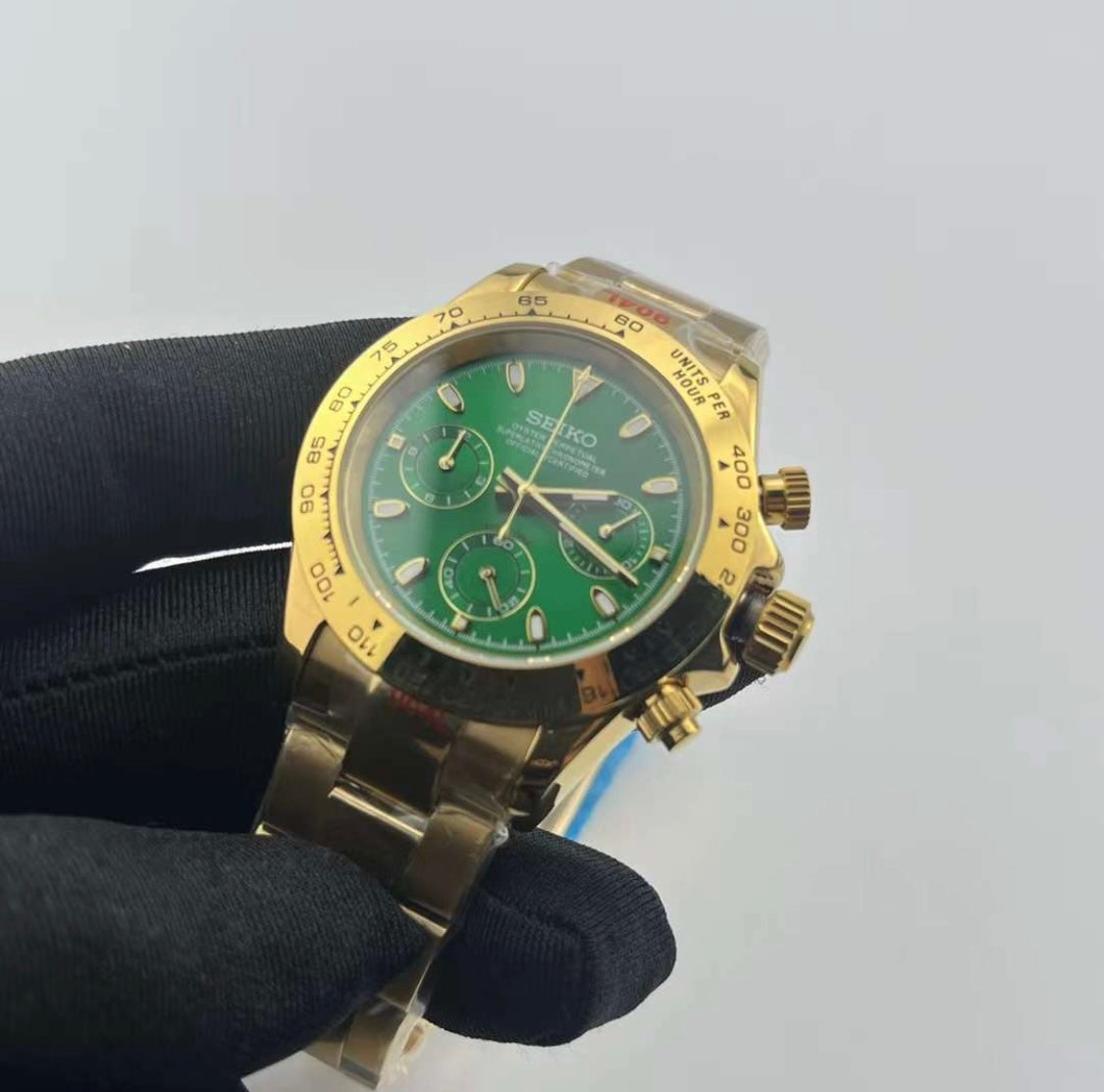 Seiko Gold "John Mayer" Green Dial Daytona