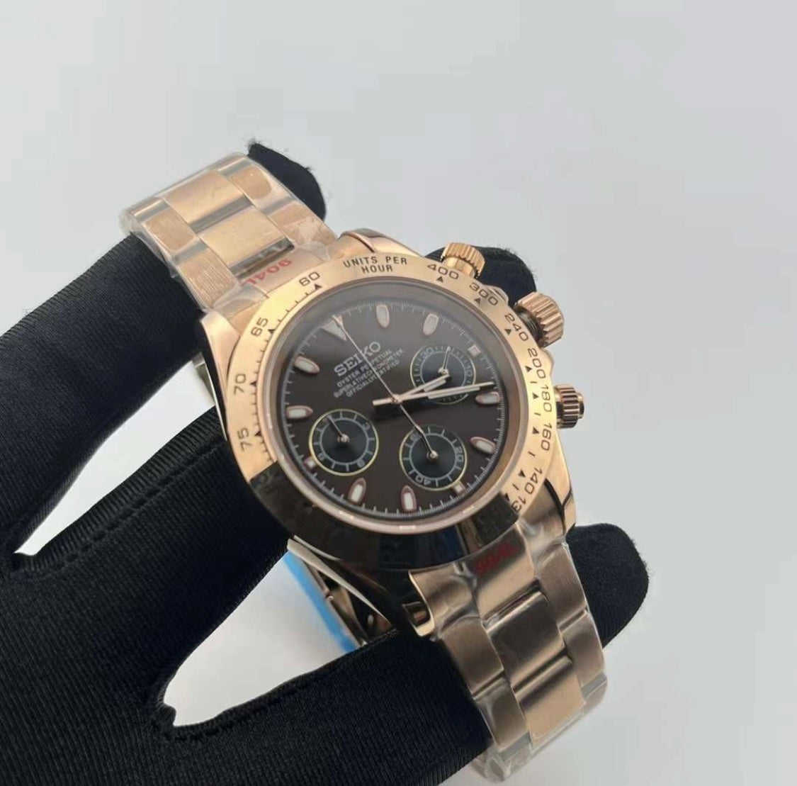 Seiko Rose Gold Chocolate Brown Dial Daytona